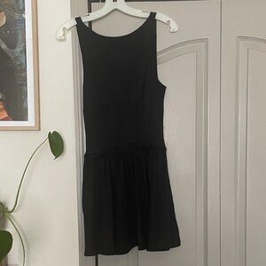 Aerie Classic Black Sleeveless Drop-Waist Dress